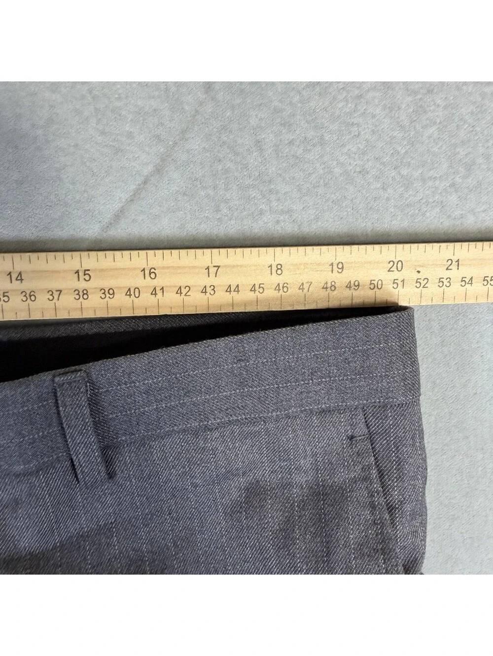 Giorgio Armani Le Collezioni Pants Mens 40x34 Gray Pinstripe Flat Front Wool